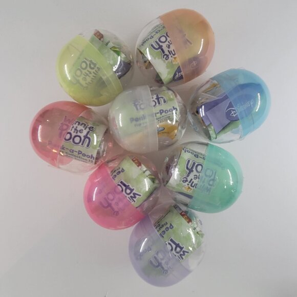 Winnie The Pooh Peek-a-Pooh #12 Garden Series Complete Set Of 8 + 1 Vending Card - Picture 2 of 16